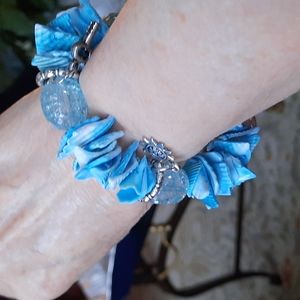 Fun aqua stretch charm bracelet